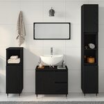 vidaXL Ensemble de mobilier de salle de bain 3 Pièces Chêne noir