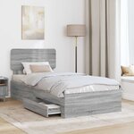 vidaXL Cadre de lit Gris Sonoma 90 x 190 cm Bois d'ingénierie