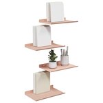 vidaXL Étagère flottante 4 Pièces Rose 30 x 18 x 2 5 cm Acier