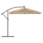 vidaXL Parasol de jardin avec LED et mât en acier marron 269x269x235cm