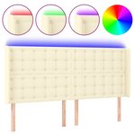 vidaXL Tête de lit à LED Crème 203x16x118/128 cm Similicuir