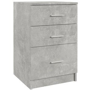 vidaXL Table de chevet Gris béton 40x40x63 cm bois d’ingénierie