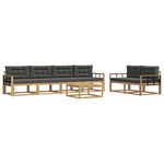 vidaXL Ensemble de canapés d'extérieur 6 pc Blanc et anthracite