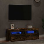 vidaXL Meubles TV 2 Pièces avec lumières LED Chêne fumé 60x35x40 cm