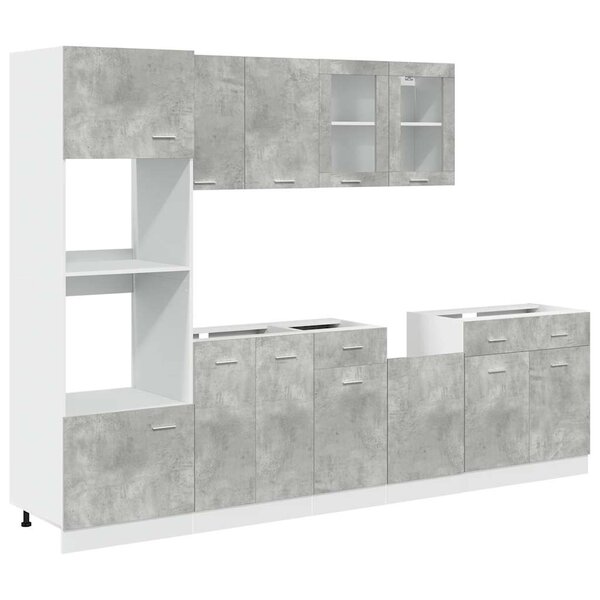 vidaXL Ensemble de meubles de salle de bain 7 Pièces "Lyon" gris béton