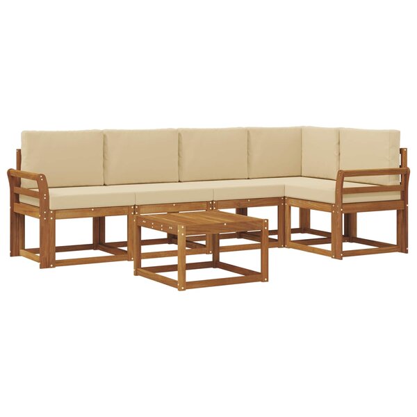 vidaXL Ensemble de canapés d'extérieur 6 pc Naturel et Beige