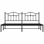 vidaXL Cadre de lit métal sans matelas avec tête de lit noir 193x203cm