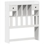 vidaXL Lit bibliothèque sans matelas blanc 100x200 cm bois pin massif