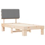 vidaXL Cadre de lit avec tête de lit rembourrée Gris clair 80 x 200 cm