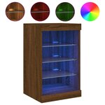 vidaXL Buffet avec lumières LED chêne marron 41x37x67 cm