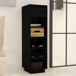vidaXL Armoire à chaussures noir 30x34x105 cm bois de pin massif