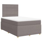 vidaXL Sommier à lattes de lit avec matelas taupe 120x190 cm tissu