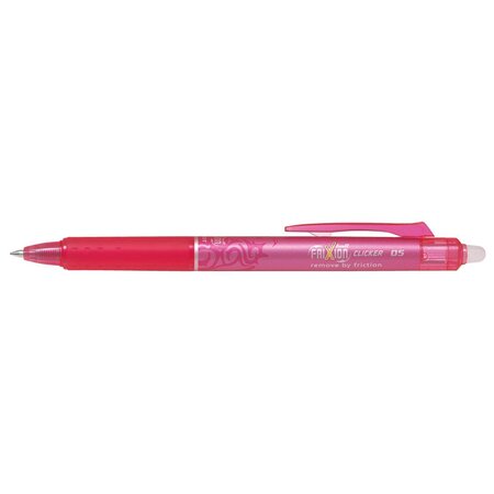 Stylo roller rétractable frixion ball clicker pointe fine rose pilot
