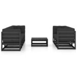 vidaXL Salon de jardin 8 Pièces avec coussins Bois de pin massif