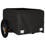 vidaXL Remorque de vélo noir et orange 30 kg fer