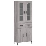 vidaXL Buffet haut Sonoma gris 69 5x34x180 cm Bois d'ingénierie