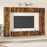 vidaXL Ensemble de meubles TV 10 Pièces Chêne fumé Bois d'ingénierie