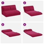 vidaXL Fauteuil de sol ajustable Bordeaux Velours
