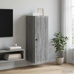 vidaXL Armoire Murale Sonoma gris 33 x 34 5 x 90 cm Bois d'ingénierie