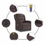 vidaXL Fauteuil de massage inclinable électrique Marron foncé Tissu