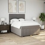 vidaXL Sommier à lattes de lit avec matelas Taupe 160x200 cm Tissu
