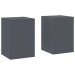 vidaXL Supports pour plantes 2 Pièces Anthracite 24 x 24 x 35 cm Acier