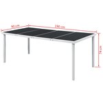 vidaXL Mobilier de salle à manger d'extérieur 9 Pièces Acier Noir