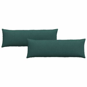 vidaXL Coussins de canapé 2 pc tissu Vert foncé 120 x 40 cm
