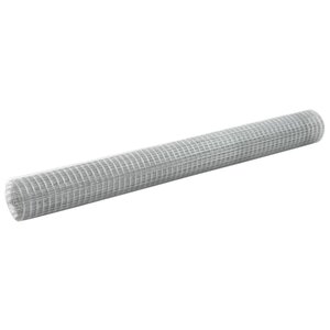 vidaXL Grillage pour volière acier galvanisé 25x1 5 m argenté