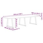 vidaXL Table à manger avec bord naturel 320x100x74cm bois massif chêne