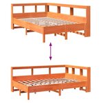 vidaXL Lit bibliothèque sans matelas cire marron 120x190cm pin massif