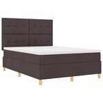 vidaXL Lit à ressorts avec matelas Marron foncé 160 x 200 cm tissu