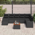 vidaXL Ensemble de canapé de jardin 9 Pièces Noir Poly rotin