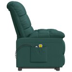 vidaXL Fauteuil de massage Vert foncé Tissu