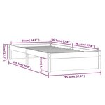 vidaXL Cadre de lit Blanc Bois massif 90x200 cm