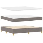 vidaXL Lit avec sommier et matelas Taupe 200x200 cm Tissu