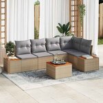 vidaXL Ensemble de canapé de jardin 6 Pièces beige et gris clair