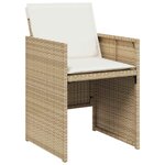 vidaXL Ensemble à manger de jardin et coussins 17 Pièces beige