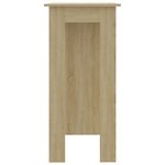 vidaXL Table de bar avec étagère Chêne sonoma Bois d'ingénierie