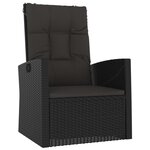 vidaXL Salon de jardin 4 Pièces avec coussins Noir Résine tressée