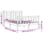 vidaXL Cadre de lit sans matelas blanc 140x200 cm bois de pin massif