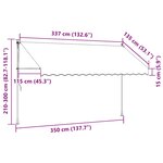 vidaXL Auvent rétractable manuel 350 cm Rayures bleues et blanches