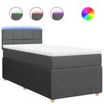 vidaXL Sommier à lattes de lit avec matelas Gris foncé 100x200cm Tissu