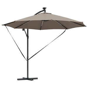 vidaXL Parasol banane à mât déporté Taupe 294 x 294 x 248 cm