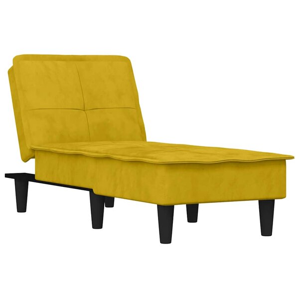 vidaXL Chaise longue jaune velours