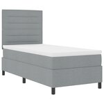vidaXL Lit à sommier avec matelas Gris clair 90x200 cm Tissu
