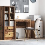 vidaXL Bureau d'écriture rustique Bois vieilli Panneau de particules Petit