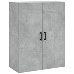 vidaXL Buffet haut Gris béton 69 5x34x180 cm Bois d'ingénierie