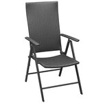 vidaXL Chaises empilables de jardin lot de 2 Résine tressée Noir