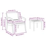 vidaXL Ensemble bistro 5 pièces avec coussins - Bois d'acacia massif